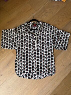 LA DOUBLE J X MOTHER Estelle Printed Crepe Blouse